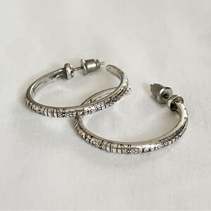 Vintage Anthropologie Hoop Earrings - Silver